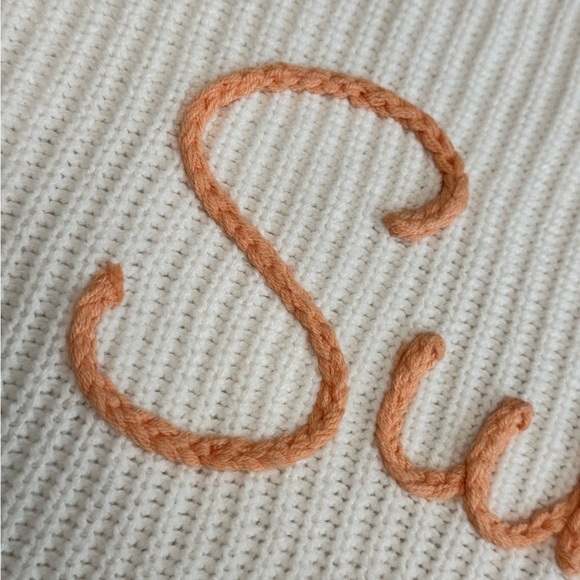 Moon & Madison White Cotton Relaxed Cropped LS Sweater 'Summer'  XLarge misses - Picture 5 of 10